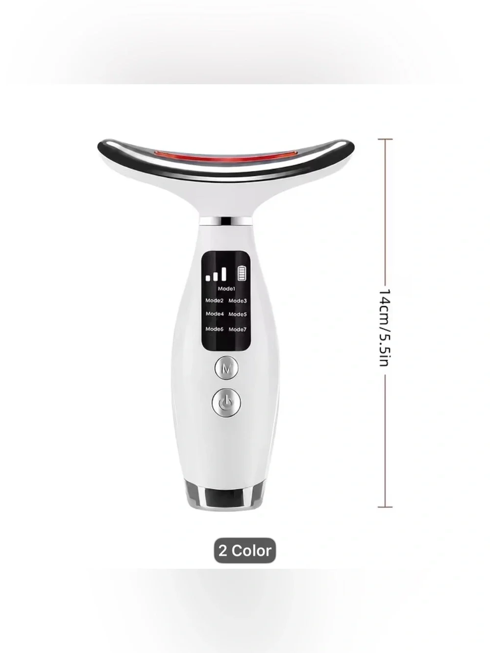 LED Neck Beauty Device - White with Purple Light